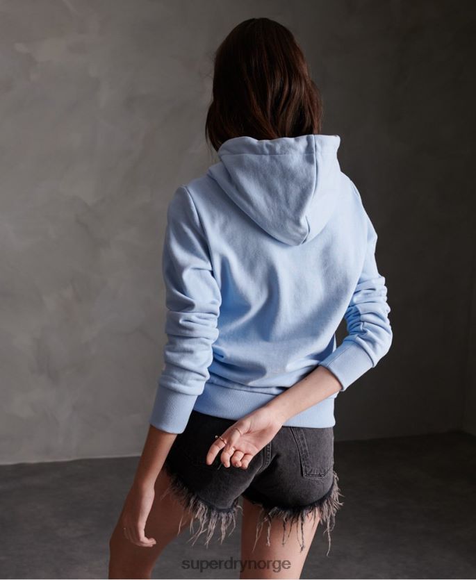 Superdry blå klær 86P46D3508 registrert flock ubørstet hettegenser kvinner