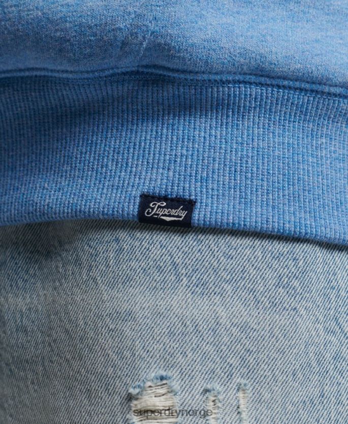 Superdry blå klær 86P46D5750 essensiell borg-fôret hettegenser med glidelås kvinner