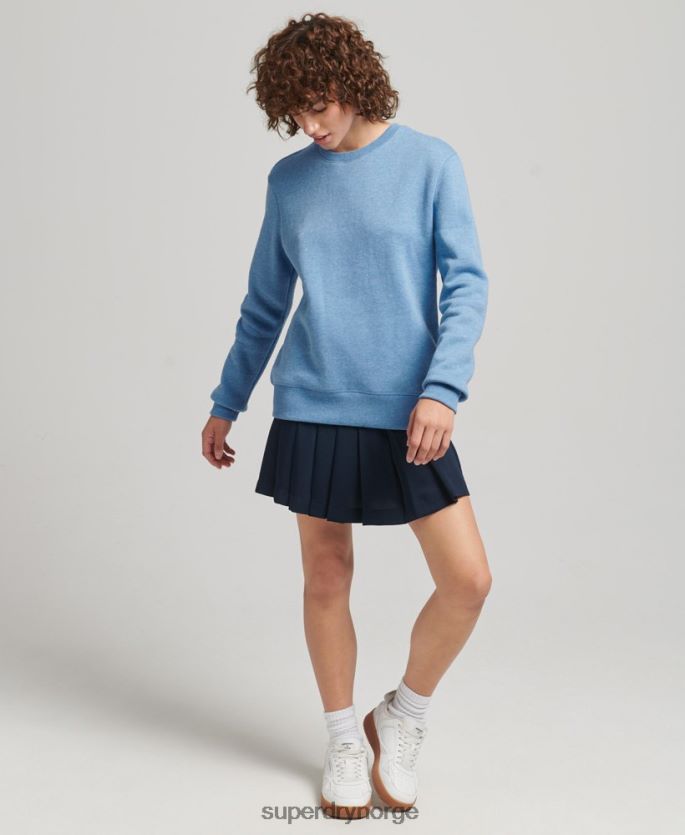 Superdry blå klær 86P46D5828 genser med logobesetning i økologisk bomull kvinner