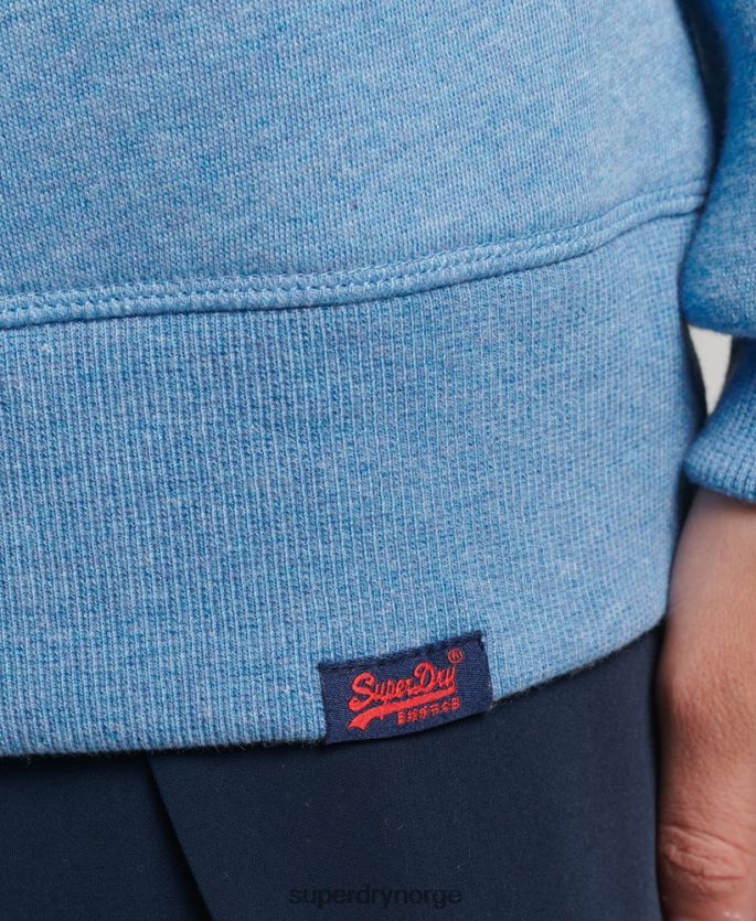 Superdry blå klær 86P46D5828 genser med logobesetning i økologisk bomull kvinner