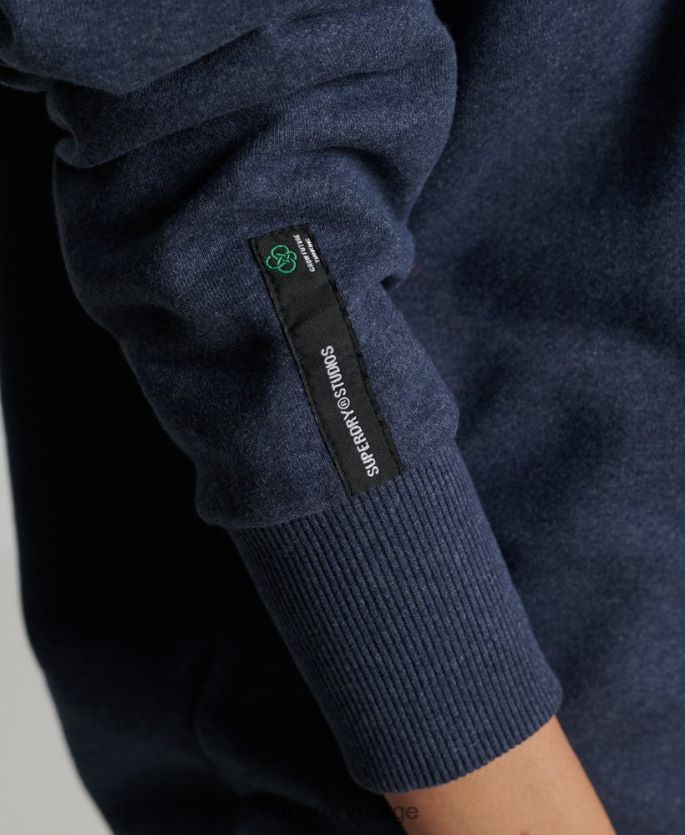 Superdry blå klær 86P46D5833 resirkulert genser fra byens mannskap kvinner