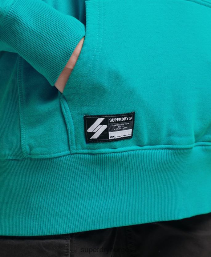 Superdry blå klær 86P46D5933 Half tone s logo oversized hettegenser kvinner