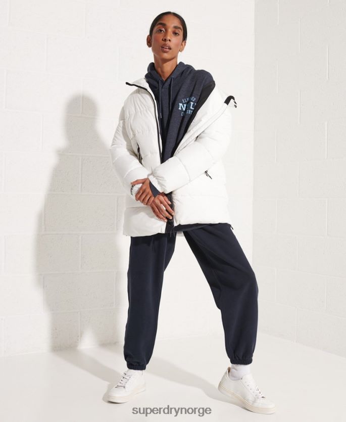 Superdry blå klær 86P46D5977 college grafisk crop hettegenser kvinner