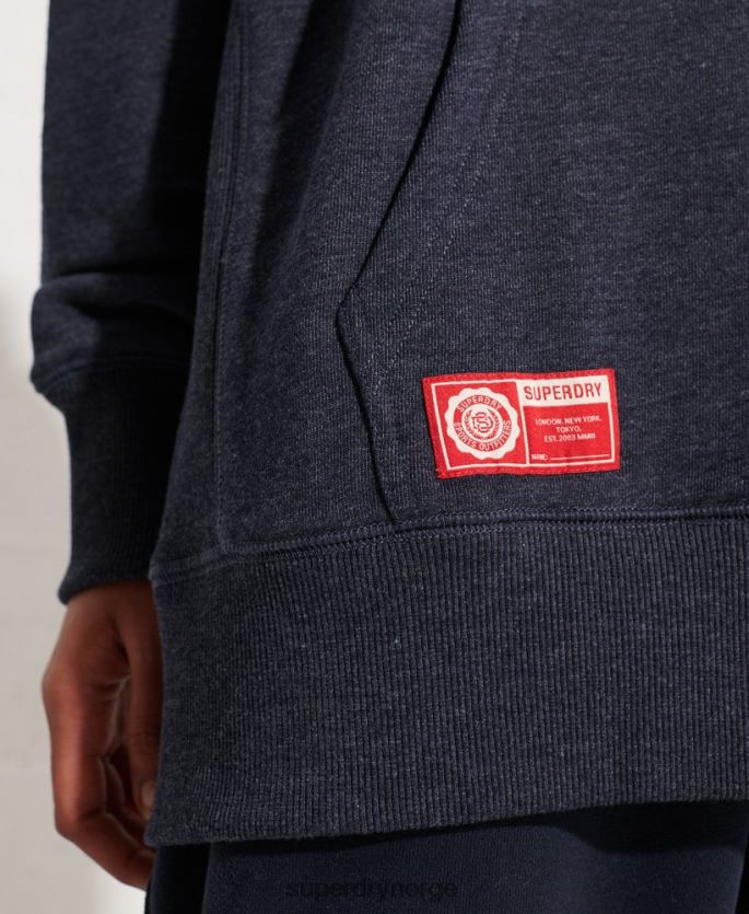 Superdry blå klær 86P46D5977 college grafisk crop hettegenser kvinner