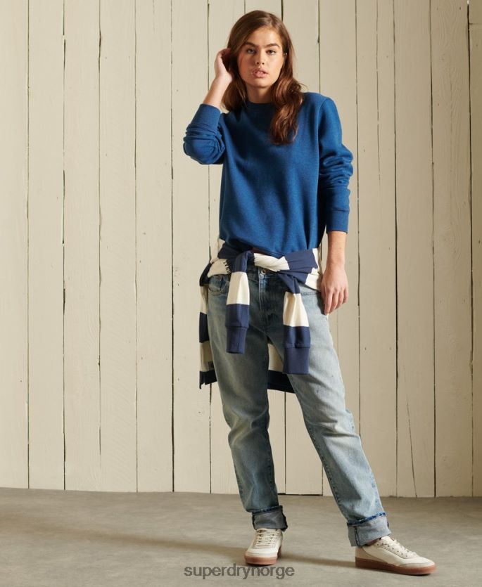 Superdry blå klær 86P46D6092 vintage sweatshirt med logobesetning i økologisk bomull kvinner