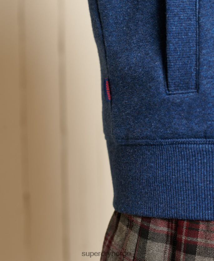 Superdry blå klær 86P46D6159 løs passform topp med brodert vintagelogo med glidelås kvinner