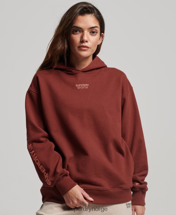 Superdry brun klær 86P46D3392 core oversized hettegenser kvinner