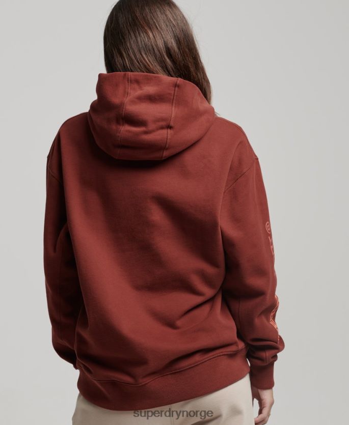 Superdry brun klær 86P46D3392 core oversized hettegenser kvinner