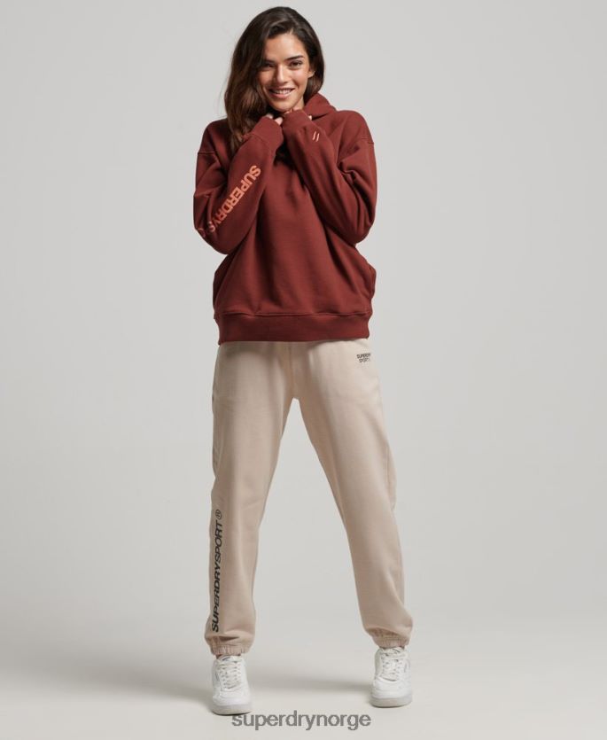 Superdry brun klær 86P46D3392 core oversized hettegenser kvinner