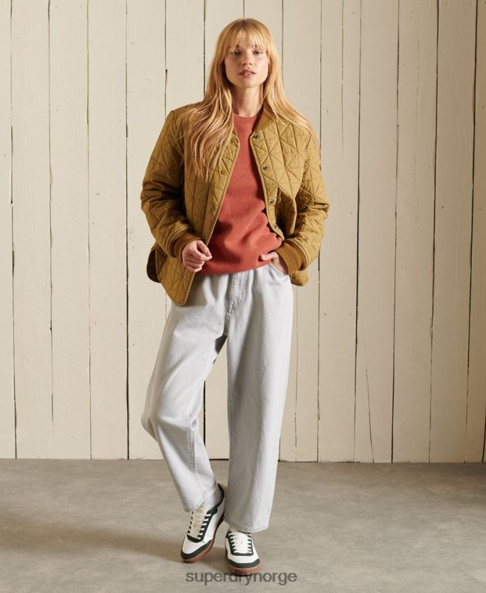 Superdry brun klær 86P46D3444 vintage sweatshirt med logobesetning kvinner