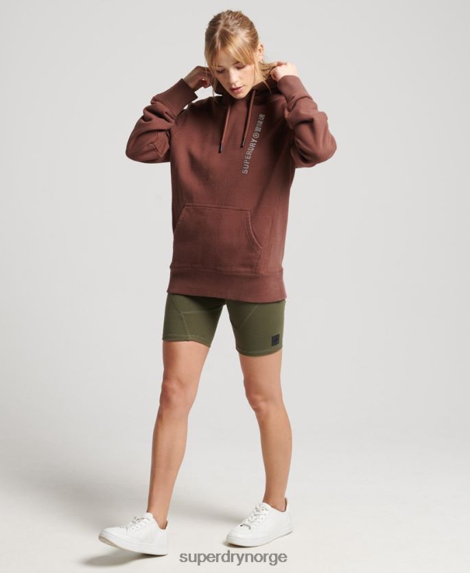 Superdry brun klær 86P46D5882 kode lineær løs hettegenser kvinner