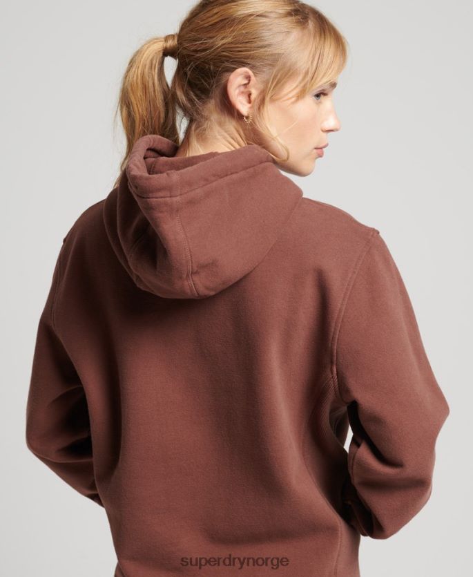 Superdry brun klær 86P46D5882 kode lineær løs hettegenser kvinner