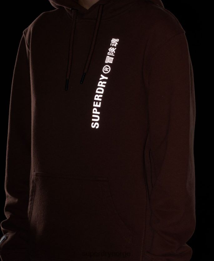 Superdry brun klær 86P46D5882 kode lineær løs hettegenser kvinner