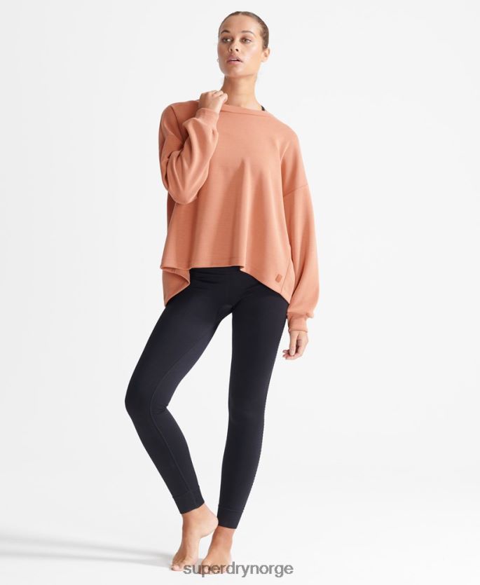 Superdry brun klær 86P46D5918 flex avslappet crew-genser kvinner