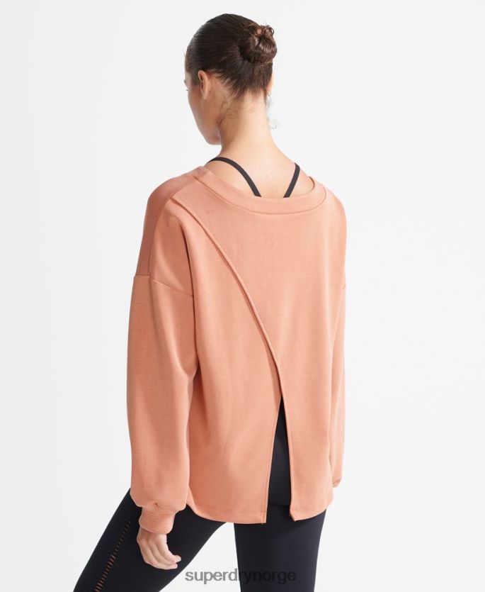Superdry brun klær 86P46D5918 flex avslappet crew-genser kvinner