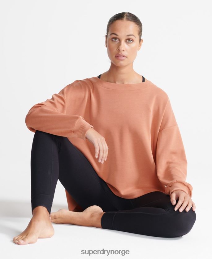 Superdry brun klær 86P46D5918 flex avslappet crew-genser kvinner