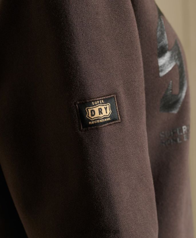 Superdry brun klær 86P46D6050 oversized boho og rock crew sweatshirt kvinner