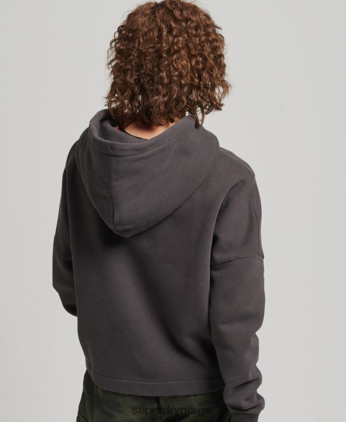 Superdry brun klær 86P46D6067 vintage hettegenser med logobokspassform kvinner