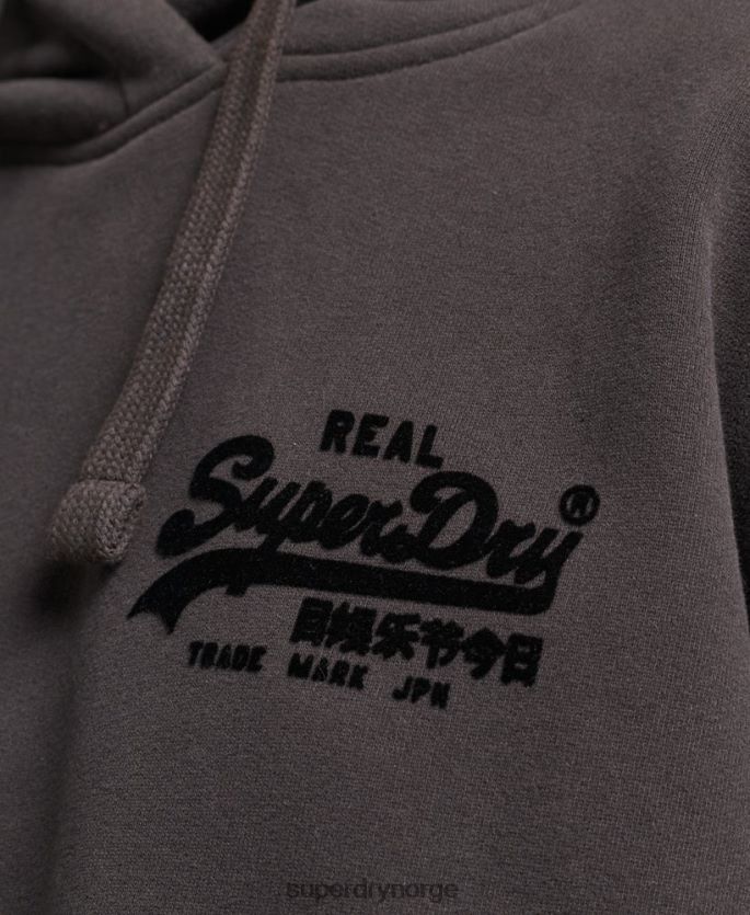 Superdry brun klær 86P46D6067 vintage hettegenser med logobokspassform kvinner