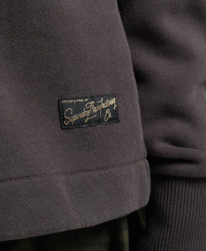 Superdry brun klær 86P46D6067 vintage hettegenser med logobokspassform kvinner