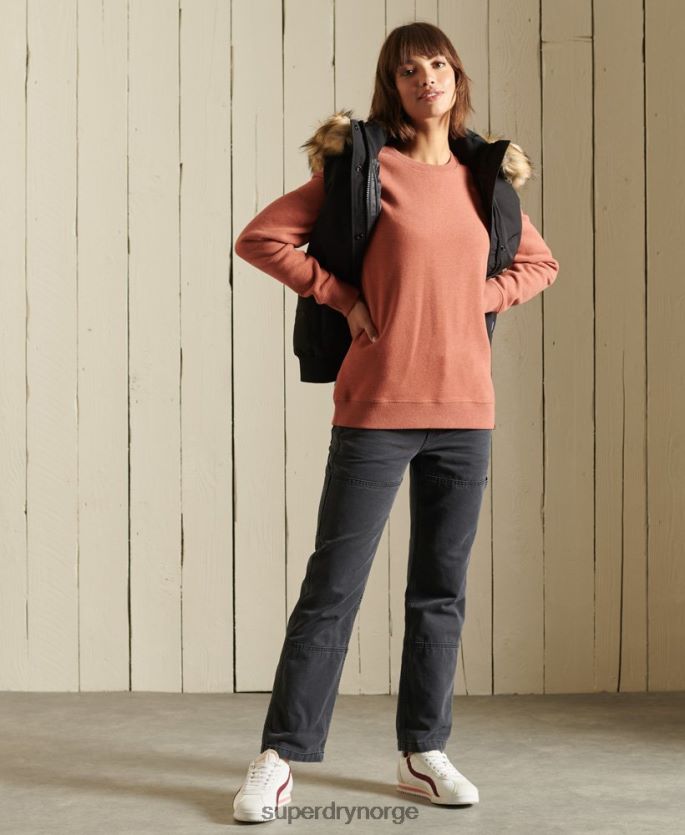 Superdry brun klær 86P46D6139 vintage sweatshirt med logobesetning i økologisk bomull kvinner