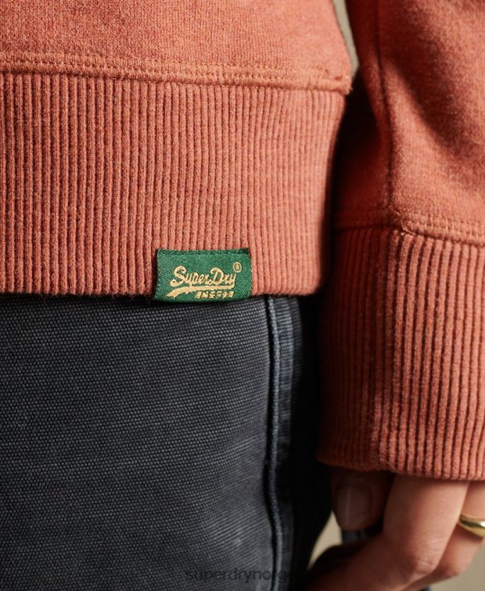 Superdry brun klær 86P46D6139 vintage sweatshirt med logobesetning i økologisk bomull kvinner