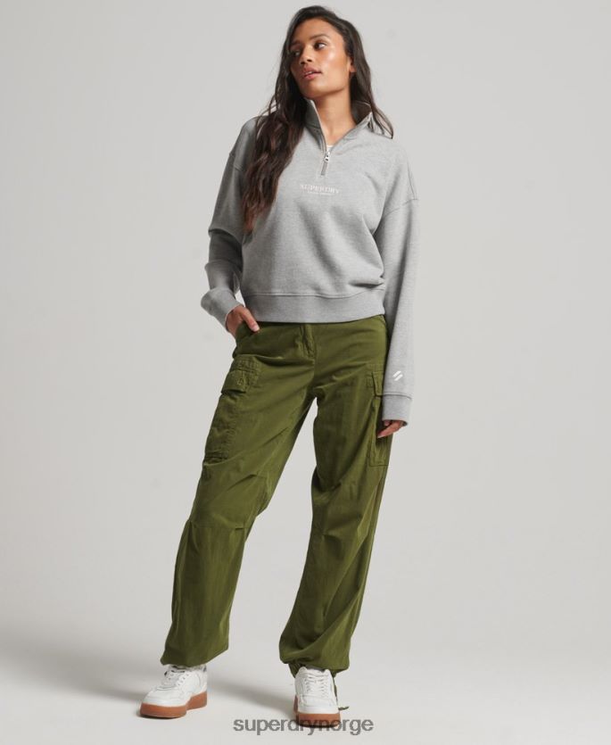 Superdry grå klær 86P46D3357 core sport topp med halv glidelås kvinner