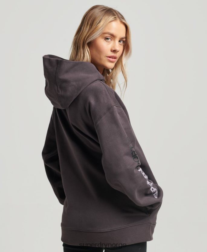 Superdry grå klær 86P46D3394 core oversized hettegenser kvinner