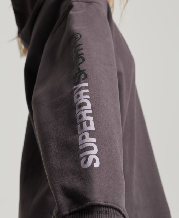 Superdry grå klær 86P46D3394 core oversized hettegenser kvinner