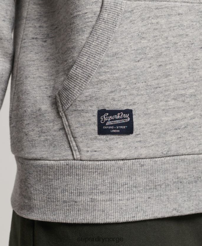Superdry grå klær 86P46D3417 neon vintage logo hettegenser kvinner