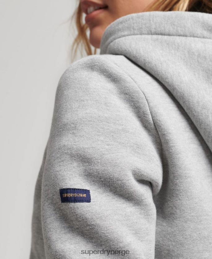 Superdry grå klær 86P46D3446 hettegenser med brodert regnbuelogo kvinner