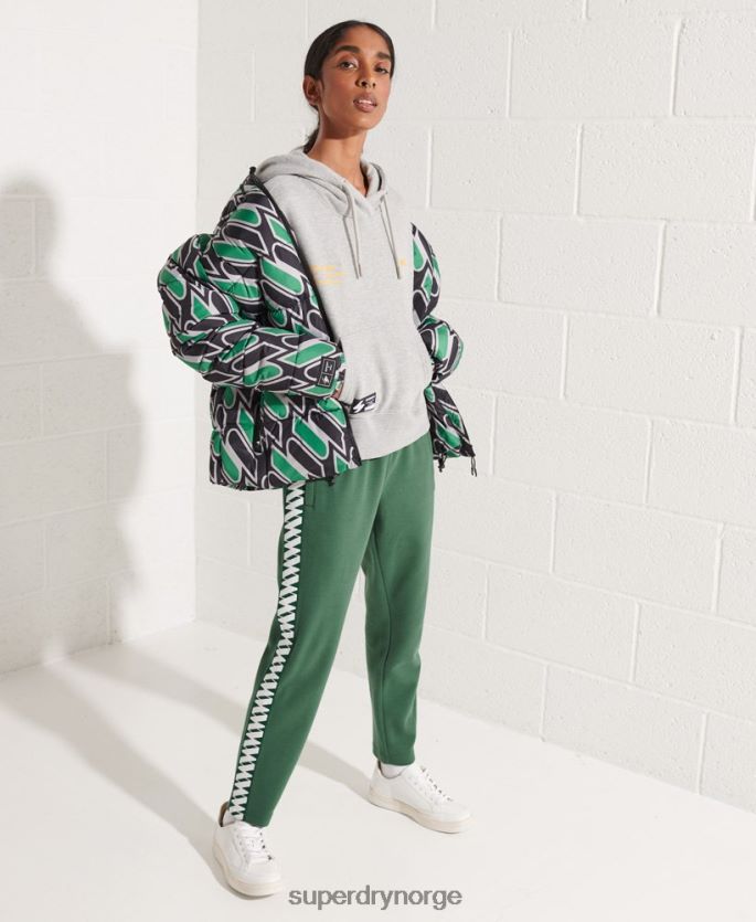 Superdry grå klær 86P46D3480 cooperate logo crop hettegenser kvinner