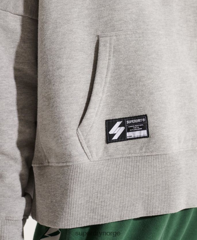 Superdry grå klær 86P46D3480 cooperate logo crop hettegenser kvinner