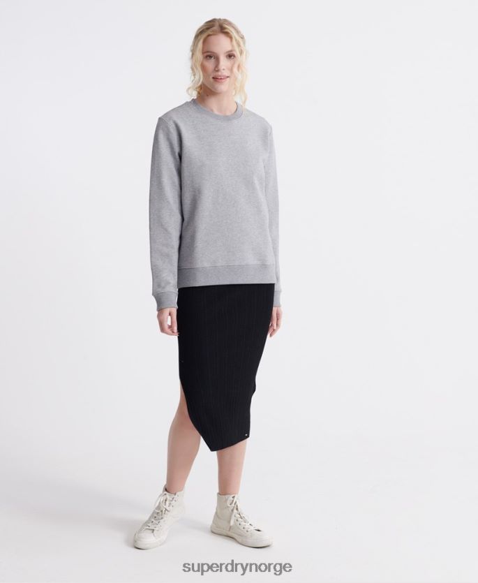 Superdry grå klær 86P46D3487 genser med loopback med standardetikett i økologisk bomull kvinner
