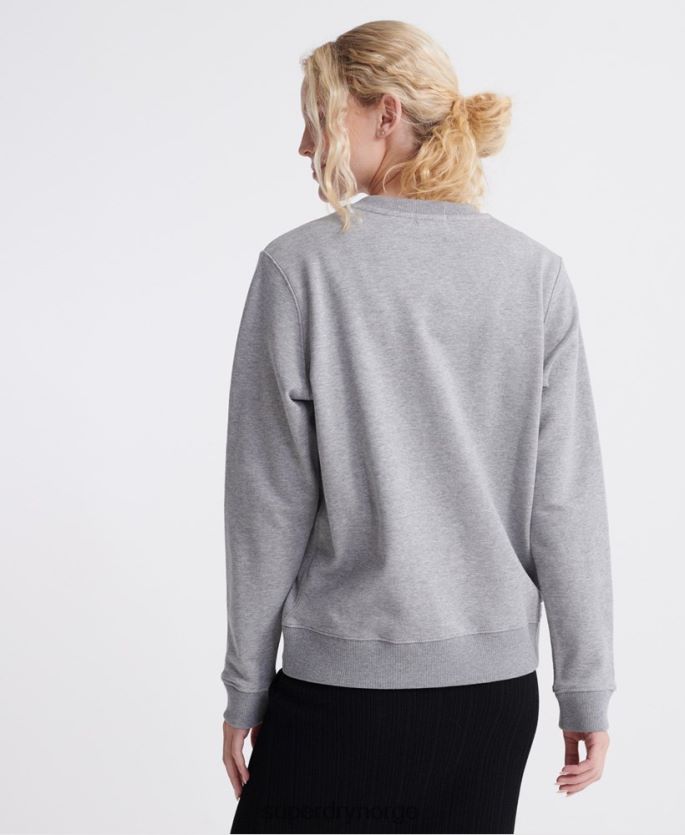 Superdry grå klær 86P46D3487 genser med loopback med standardetikett i økologisk bomull kvinner