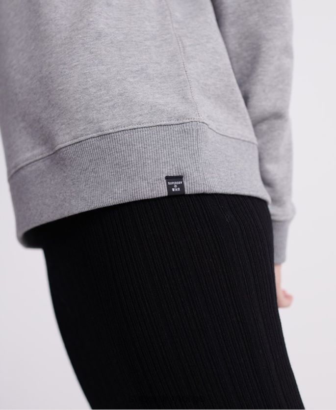 Superdry grå klær 86P46D3487 genser med loopback med standardetikett i økologisk bomull kvinner