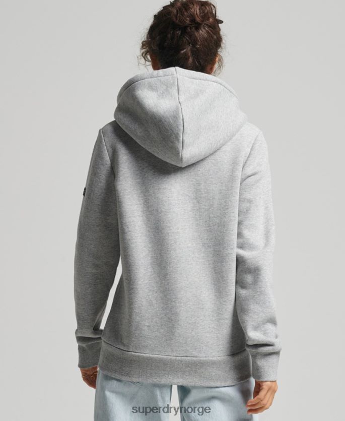 Superdry grå klær 86P46D3501 vintage pride in craft hettegenser med glidelås kvinner
