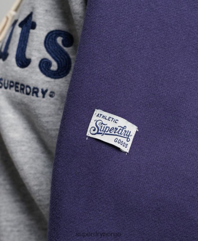 Superdry grå klær 86P46D5778 vintage collegiate raglan hettegenser kvinner