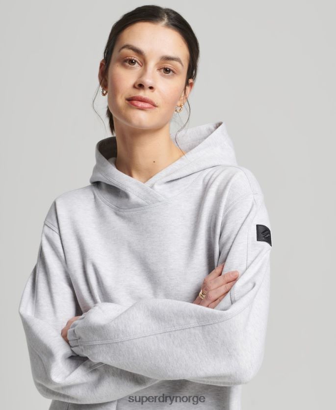 Superdry grå klær 86P46D5790 code tech oversized hettegenser kvinner