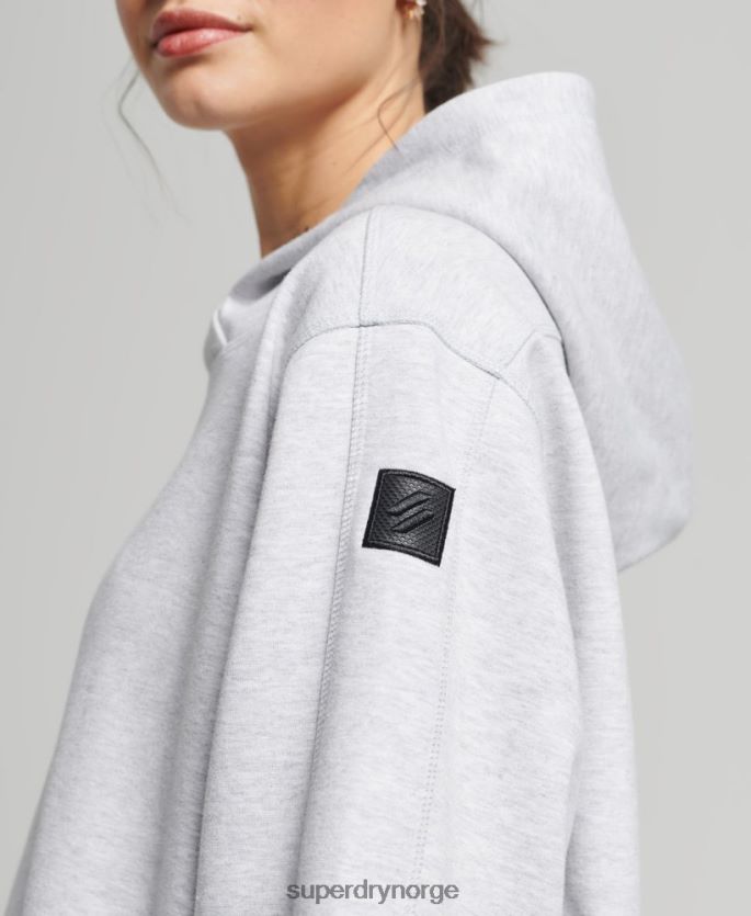 Superdry grå klær 86P46D5790 code tech oversized hettegenser kvinner