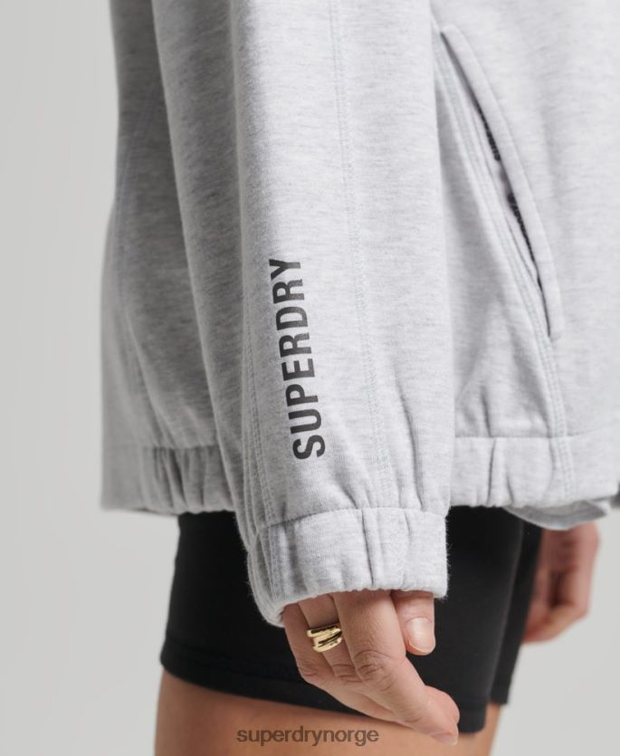 Superdry grå klær 86P46D5790 code tech oversized hettegenser kvinner