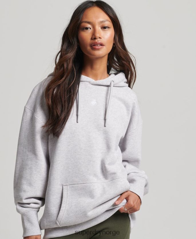 Superdry grå klær 86P46D5801 script grafisk oversized hettegenser kvinner