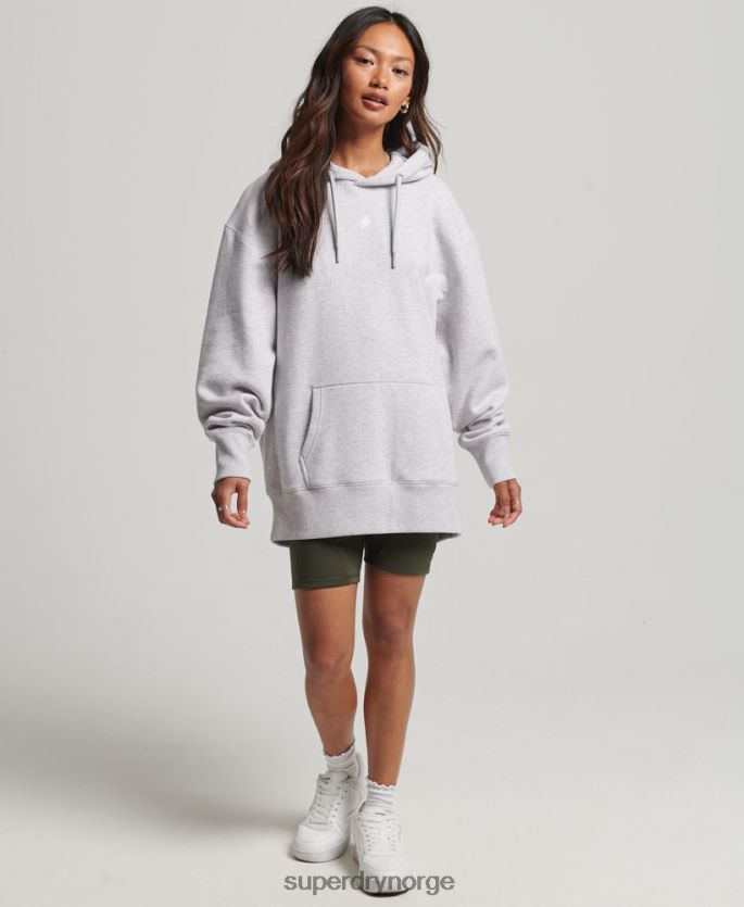 Superdry grå klær 86P46D5801 script grafisk oversized hettegenser kvinner