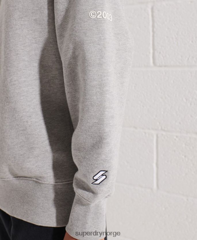 Superdry grå klær 86P46D5813 samarbeide logo crew sweatshirt kvinner