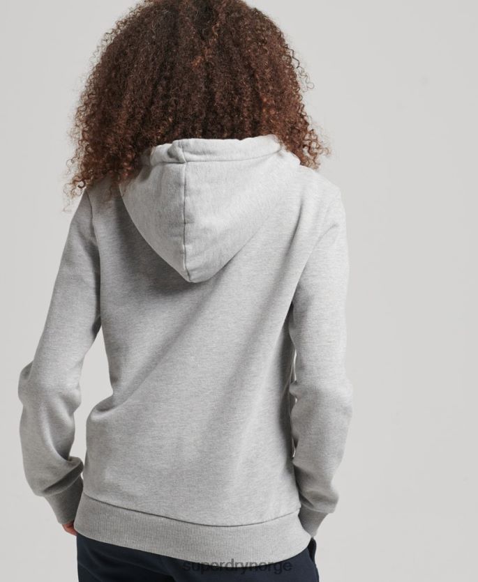 Superdry grå klær 86P46D5892 regnbue hettegenser med grafisk logo kvinner