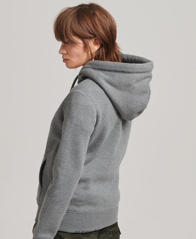Superdry grå klær 86P46D6108 essensiell logo-hettegenser i økologisk bomull kvinner