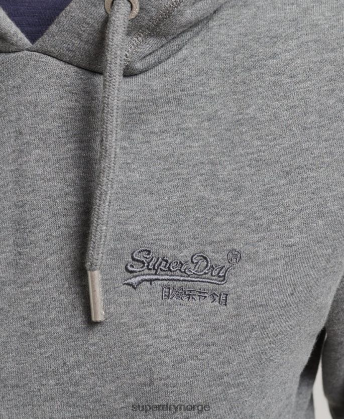 Superdry grå klær 86P46D6108 essensiell logo-hettegenser i økologisk bomull kvinner