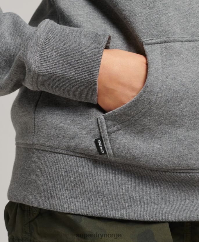 Superdry grå klær 86P46D6108 essensiell logo-hettegenser i økologisk bomull kvinner