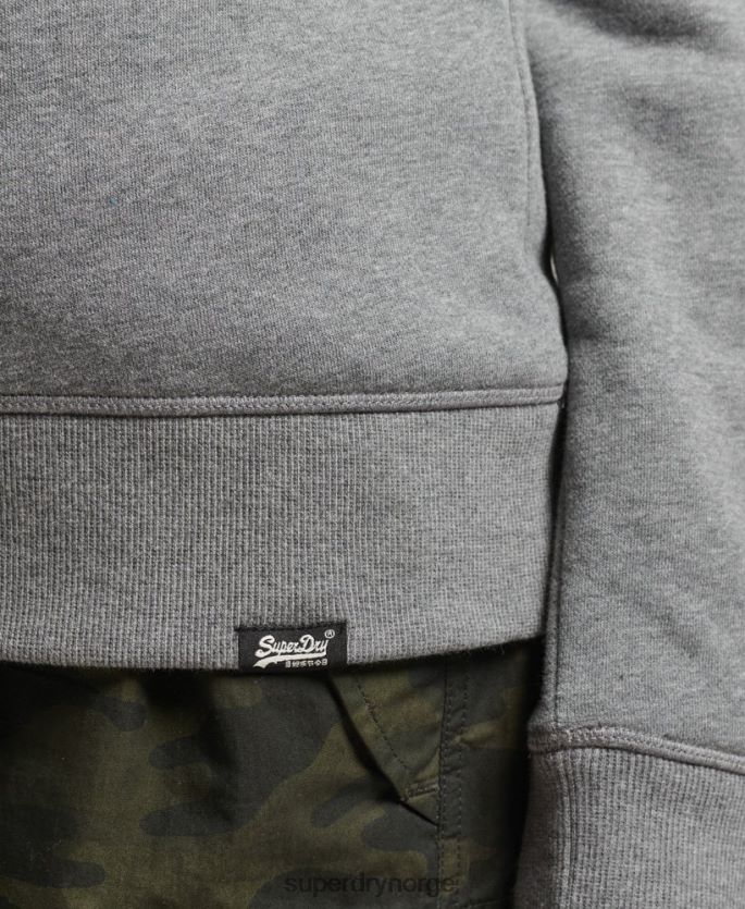 Superdry grå klær 86P46D6113 genser med logobesetning i økologisk bomull kvinner