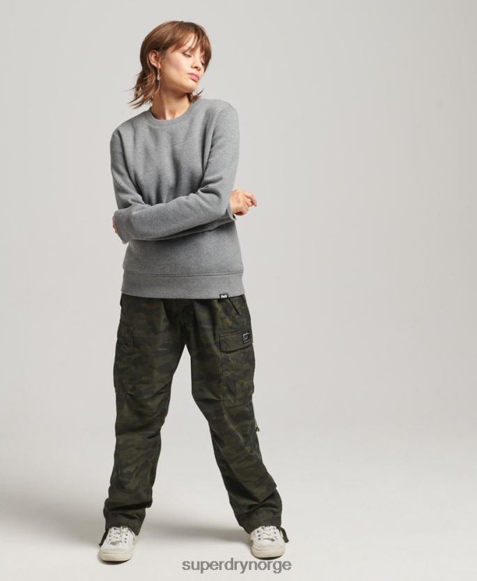 Superdry grå klær 86P46D6113 genser med logobesetning i økologisk bomull kvinner